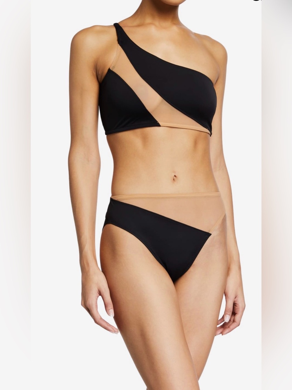 Norma Kamali Snake Mesh Bikini Bra Top Bottom 2 Piece Swimming Set.